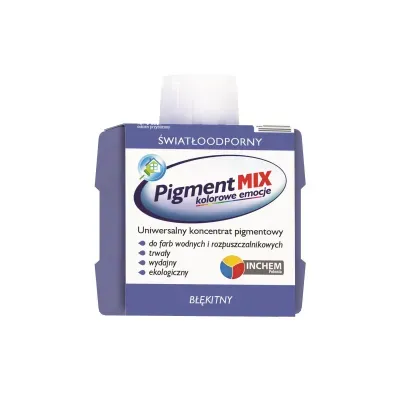 Uniwersalny koncentrat pigmentowy w postaci wodnej dyspersji pigmentów z dodatkiem środków dyspergująco-zwilżających i regulatorów lepkości. Koncentrat Pigment MIX nie zawiera żadnych żywic, glikolu etylenowego, metali ciężkich, lotnych związków organicznych (VOC) i alkilofenoli oksyetylenowanych (APEO).
