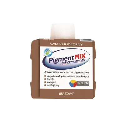 Uniwersalny koncentrat pigmentowy w postaci wodnej dyspersji pigmentów z dodatkiem środków dyspergująco-zwilżających i regulatorów lepkości. Koncentrat Pigment MIX nie zawiera żadnych żywic, glikolu etylenowego, metali ciężkich, lotnych związków organicznych (VOC) i alkilofenoli oksyetylenowanych (APEO).