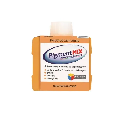 Uniwersalny koncentrat pigmentowy w postaci wodnej dyspersji pigmentów z dodatkiem środków dyspergująco-zwilżających i regulatorów lepkości. Koncentrat Pigment MIX nie zawiera żadnych żywic, glikolu etylenowego, metali ciężkich, lotnych związków organicznych (VOC) i alkilofenoli oksyetylenowanych (APEO).