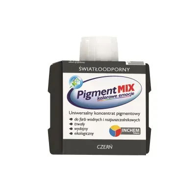 Uniwersalny koncentrat pigmentowy w postaci wodnej dyspersji pigmentów z dodatkiem środków dyspergująco-zwilżających i regulatorów lepkości. Koncentrat Pigment MIX nie zawiera żadnych żywic, glikolu etylenowego, metali ciężkich, lotnych związków organicznych (VOC) i alkilofenoli oksyetylenowanych (APEO).