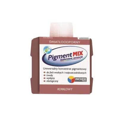 Uniwersalny koncentrat pigmentowy w postaci wodnej dyspersji pigmentów z dodatkiem środków dyspergująco-zwilżających i regulatorów lepkości. Koncentrat Pigment MIX nie zawiera żadnych żywic, glikolu etylenowego, metali ciężkich, lotnych związków organicznych (VOC) i alkilofenoli oksyetylenowanych (APEO).