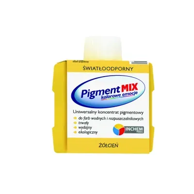 Uniwersalny koncentrat pigmentowy w postaci wodnej dyspersji pigmentów z dodatkiem środków dyspergująco-zwilżających i regulatorów lepkości. Koncentrat Pigment MIX nie zawiera żadnych żywic, glikolu etylenowego, metali ciężkich, lotnych związków organicznych (VOC) i alkilofenoli oksyetylenowanych (APEO).