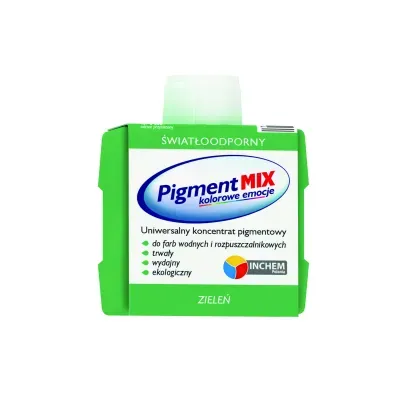 Uniwersalny koncentrat pigmentowy w postaci wodnej dyspersji pigmentów z dodatkiem środków dyspergująco-zwilżających i regulatorów lepkości. Koncentrat Pigment MIX nie zawiera żadnych żywic, glikolu etylenowego, metali ciężkich, lotnych związków organicznych (VOC) i alkilofenoli oksyetylenowanych (APEO).