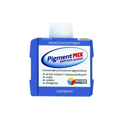 Uniwersalny koncentrat pigmentowy w postaci wodnej dyspersji pigmentów z dodatkiem środków dyspergująco-zwilżających i regulatorów lepkości. Koncentrat Pigment MIX nie zawiera żadnych żywic, glikolu etylenowego, metali ciężkich, lotnych związków organicznych (VOC) i alkilofenoli oksyetylenowanych (APEO).
