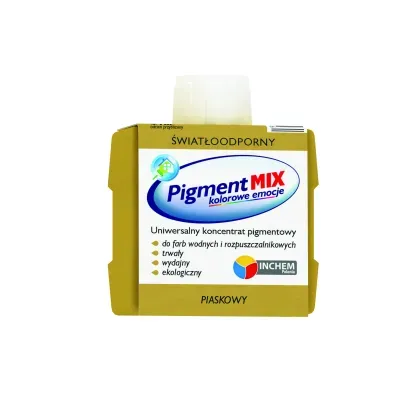Uniwersalny koncentrat pigmentowy w postaci wodnej dyspersji pigmentów z dodatkiem środków dyspergująco-zwilżających i regulatorów lepkości. Koncentrat Pigment MIX nie zawiera żadnych żywic, glikolu etylenowego, metali ciężkich, lotnych związków organicznych (VOC) i alkilofenoli oksyetylenowanych (APEO).