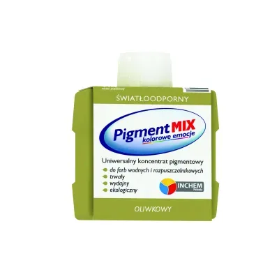 Uniwersalny koncentrat pigmentowy w postaci wodnej dyspersji pigmentów z dodatkiem środków dyspergująco-zwilżających i regulatorów lepkości. Koncentrat Pigment MIX nie zawiera żadnych żywic, glikolu etylenowego, metali ciężkich, lotnych związków organicznych (VOC) i alkilofenoli oksyetylenowanych (APEO).