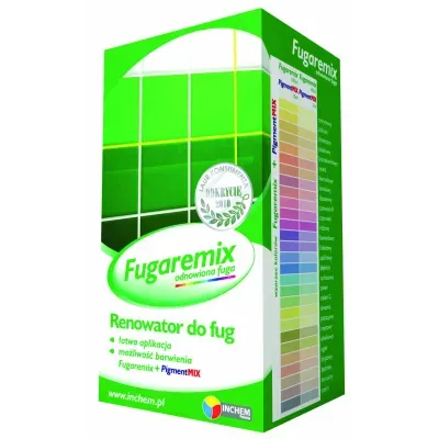Preparat do odnawiania fug cementowych wykonanych między płytkami glazury, terakoty i mozaiki o powierzchni szkliwionej. Nie stosować do klinkieru i gresu nieszkliwionego. Do stosowania na powierzchniach pionowych wewnątrz i na zewnątrz budynków. Doskonale miesza się z pigmentami Pigment MIX. Dzięki temu łatwo można odtworzyć dotychczasowy kolor fugi, zmienić jej odcień lub kolor. Wybór koloru ułatwia przybliżony wzorzec znajdujący się na opakowaniu. Można też tworzyć własne kolory mieszając pigmenty między sobą.