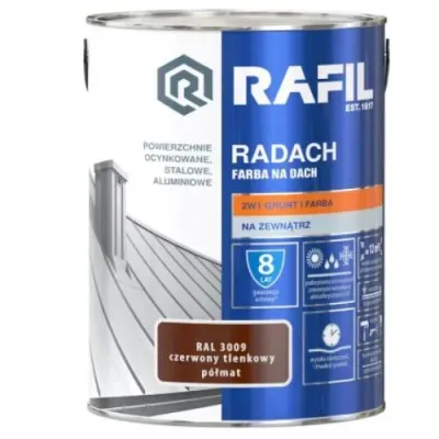 RAFIL RADACH FARBA NA DACH CZERWONY TLENKOWY PÓŁMAT RAL 3009 5 L ŚNIEŻKA.jpg