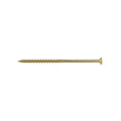 Wkręt konstrukcyjny z łbem stożkowym i gniazdem TX do połączeń konstrukcyjnych elementów drewnianych m,in, litych, klejonych i płyt drewnopochodnych,