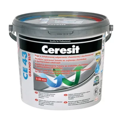Zaprawa Ceresit CE 43 służy do spoinowania płytek gresowych, ceramicznych, szklanych oraz kamiennych (oprócz kamieni naturalnych wrażliwych na przebarwienia oraz marmurów), zarówno na powierzchniach pionowych i poziomych. Fuga CE 43 zawiera formułę MicroProtect, dzięki której fuga jest odporna na zbrudzenia, grzyby i pleśnie oraz zapewnia estetyczny wygląd okładziny ceramicznej. Dzięki wysokiemu stopniowi hydrofobizacji spoin (efekt aquastatic) krople wody utrzymują się w formie perełek na powierzchni nie wsiąkając w jej strukturę. Zaprawa CE 43 spełnia wymagania normy PN-EN 13888:2009 – klasy CG2 WA (zaprawa do spoinowania o podwyższonych parametrach, o wysokiej odporności na ścieranie oraz zmniejszonej absorpcji wody). Umożliwia to stosowanie fugi w miejscach szczególnie narażonych na okresowe działanie wody, np.: łazienki, prysznice, kuchnie. CE 43 można stosować w basenach do spoinowania niecek 60 cm poniżej lustra wody, pomieszczeń sanitarnych, saun, holu wejściowego. Fuga przezna