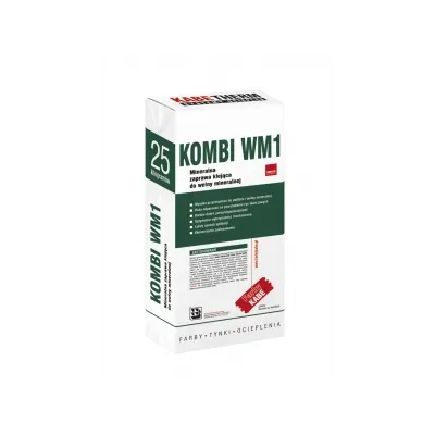 Zaprawa przeznaczona do przyklejania izolacyjnych płyt z wełny mineralnej do podłoża w systemie ociepleń KABE THERM MW*. Może być używana zarówno do przyklejania płyt z elewacyjnej jak i lamelowej oraz dwugęstościowej wełny mineralnej. Do stosowania na wszelkich typowych podłożach mineralnych (jak np.: beton, beton komórkowy, tynk cementowy, cementowo- wapienny, piaskowiec oraz na surowych powierzchniach wykonanych z cegieł, bloczków, pustaków i innych tego typu materiałów ceramicznych lub silikatowych), jak i na podłożach pokrytych dobrze przylegającą powłoką farby elewacyjnej lub tynku cienkowarstwowego (po uprzednim sprawdzeniu przyczepności stwardniałej zaprawy do podłoża). Zaprawa KOMBI WM1 stosowana jest w technologii złożonego systemu izolacji cieplnej ścian zewnętrznych budynków - ETICS. Uwaga: Do wykonywania warstwy zbrojonej należy użyć zaprawy klejąco-szpachlowej KOMBI WM2.

* przy użyciu produktu w systemie ociepleń, producent udziela gwarancji jedynie w przypadku zastoso