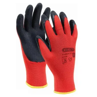 RĘKAWICE POLIESTROWE S-LATEX R ECO CZERWONO CZARNE.jpg