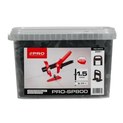 444185 PRO System poziomowania płytek 1,5mm klipsy 800szt. wiadro 10l SP600.jpg