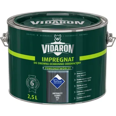 Nowoczesny impregnat do ochronno-dekoracyjnego malowania drewna na zewnątrz i wewnątrz pomieszczeń. Zabezpiecza drewno przed niszczącymi warunkami atmosferycznymi, dodatkowo tworzy na powierzchni drewna ochronną powłokę odporną na biokorozję - sinizna, grzyby pleśniowe. W połączeniu z bezbarwnym Impregnatem Ochronnym VIDARON zapewnia pełną ochronę drewna.