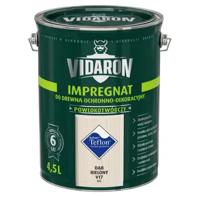 Nowoczesny impregnat do ochronno-dekoracyjnego malowania drewna na zewnątrz i wewnątrz pomieszczeń. Zabezpiecza drewno przed niszczącymi warunkami atmosferycznymi, dodatkowo tworzy na powierzchni drewna ochronną powłokę odporną na biokorozję - sinizna, grzyby pleśniowe. W połączeniu z bezbarwnym Impregnatem Ochronnym VIDARON zapewnia pełną ochronę drewna.