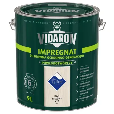 Nowoczesny impregnat do ochronno-dekoracyjnego malowania drewna na zewnątrz i wewnątrz pomieszczeń. Zabezpiecza drewno przed niszczącymi warunkami atmosferycznymi, dodatkowo tworzy na powierzchni drewna ochronną powłokę odporną na biokorozję - sinizna, grzyby pleśniowe. W połączeniu z bezbarwnym Impregnatem Ochronnym VIDARON zapewnia pełną ochronę drewna.