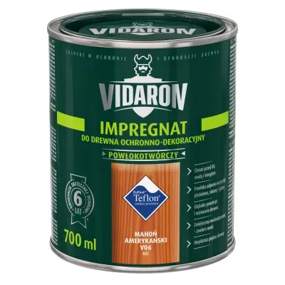 Nowoczesny impregnat do ochronno-dekoracyjnego malowania drewna na zewnątrz i wewnątrz pomieszczeń. Zabezpiecza drewno przed niszczącymi warunkami atmosferycznymi, dodatkowo tworzy na powierzchni drewna ochronną powłokę odporną na biokorozję - sinizna, grzyby pleśniowe. W połączeniu z bezbarwnym Impregnatem Ochronnym VIDARON zapewnia pełną ochronę drewna.