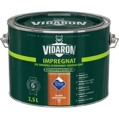 Nowoczesny impregnat do ochronno-dekoracyjnego malowania drewna na zewnątrz i wewnątrz pomieszczeń. Zabezpiecza drewno przed niszczącymi warunkami atmosferycznymi, dodatkowo tworzy na powierzchni drewna ochronną powłokę odporną na biokorozję - sinizna, grzyby pleśniowe. W połączeniu z bezbarwnym Impregnatem Ochronnym VIDARON zapewnia pełną ochronę drewna.