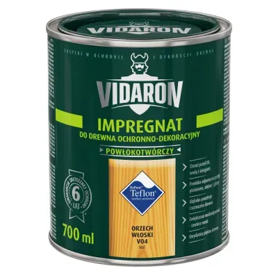 Nowoczesny impregnat do ochronno-dekoracyjnego malowania drewna na zewnątrz i wewnątrz pomieszczeń. Zabezpiecza drewno przed niszczącymi warunkami atmosferycznymi, dodatkowo tworzy na powierzchni drewna ochronną powłokę odporną na biokorozję - sinizna, grzyby pleśniowe. W połączeniu z bezbarwnym Impregnatem Ochronnym VIDARON zapewnia pełną ochronę drewna.