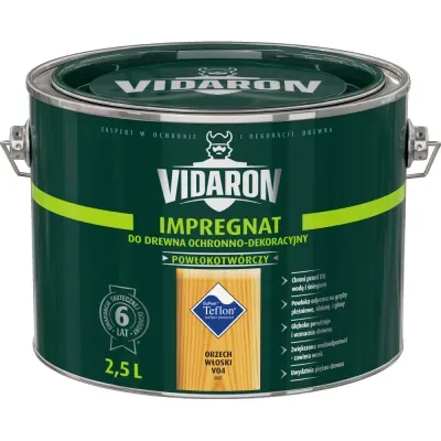 Nowoczesny impregnat do ochronno-dekoracyjnego malowania drewna na zewnątrz i wewnątrz pomieszczeń. Zabezpiecza drewno przed niszczącymi warunkami atmosferycznymi, dodatkowo tworzy na powierzchni drewna ochronną powłokę odporną na biokorozję - sinizna, grzyby pleśniowe. W połączeniu z bezbarwnym Impregnatem Ochronnym VIDARON zapewnia pełną ochronę drewna.