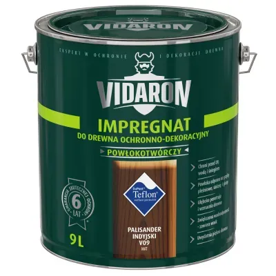 Nowoczesny impregnat do ochronno-dekoracyjnego malowania drewna na zewnątrz i wewnątrz pomieszczeń. Zabezpiecza drewno przed niszczącymi warunkami atmosferycznymi, dodatkowo tworzy na powierzchni drewna ochronną powłokę odporną na biokorozję - sinizna, grzyby pleśniowe. W połączeniu z bezbarwnym Impregnatem Ochronnym VIDARON zapewnia pełną ochronę drewna.
