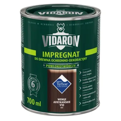 Nowoczesny impregnat do ochronno-dekoracyjnego malowania drewna na zewnątrz i wewnątrz pomieszczeń. Zabezpiecza drewno przed niszczącymi warunkami atmosferycznymi, dodatkowo tworzy na powierzchni drewna ochronną powłokę odporną na biokorozję - sinizna, grzyby pleśniowe. W połączeniu z bezbarwnym Impregnatem Ochronnym VIDARON zapewnia pełną ochronę drewna.