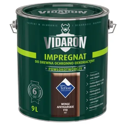 Nowoczesny impregnat do ochronno-dekoracyjnego malowania drewna na zewnątrz i wewnątrz pomieszczeń. Zabezpiecza drewno przed niszczącymi warunkami atmosferycznymi, dodatkowo tworzy na powierzchni drewna ochronną powłokę odporną na biokorozję - sinizna, grzyby pleśniowe. W połączeniu z bezbarwnym Impregnatem Ochronnym VIDARON zapewnia pełną ochronę drewna.