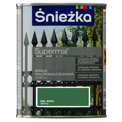 SUPERMAL® Emalia chlorokauczukowa zalecana jest do dekoracyjno-ochronnego malowania elementów stalowych i żeliwnych eksploatowanych na zewnątrz pomieszczeń, szczególnie narażonych na działanie czynników atmosferycznych takich jak: konstrukcje budowlane,  ogrodzenia,  balustrady, urządzenia mechaniczne  itp. Może być stosowana także do dekoracyjnego malowania podłoży betonowych i tynków cementowo-wapiennych nie narażonych na ścieranie.
- Zwiększona odporność na działanie czynników atmosferycznych.
- Zwiększona odporność na uderzenia i zarysowania.
- Doskonałe właściwości ochronne i dekoracyjne.