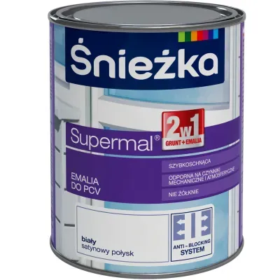 SUPERMAL® Emalia do PCV przeznaczona jest do ochronno-dekoracyjnego malowania przedmiotów z twardego PCV, a także powierzchni drewnianych i drewnopochodnych wewnątrz i na zewnątrz pomieszczeń: okna, panele, parapety, meble ogrodowe, itp. Nadaje się również do malowania elementów metalowych. Nie stosować do polipropylenu (PP),polietylenu (PE) i polistyrenu (PS).
- Anti-blocking system - zapobiega sklejaniu się pomalowanych elementów,
- Aqua blocker - wodoodporna,
- dobra przyczepność do podłoża,
- nie żółknie,
- odporna na zabrudzenia, zarysowania, detergenty, warunki atmosferyczne oraz dzialanie promieniu UV,
- szybkoschnąca, bezpodkładowa.