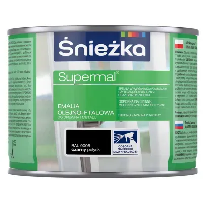 SUPERMAL® Emalia olejno-ftalowa stosowana jest do dekoracyjno-ochronnego malowania drewna, materiałów drewnopochodnych, tynków oraz elementów stalowych i żeliwnych użytkowanych wewnątrz i na zewnątrz pomieszczeń, takich jak: okna, drzwi, meble, ogrodzenia, lamperie itp. Polecana do stosowania w pomieszczeniach mieszkalnych, przeznaczonych na stały pobyt chorych w budynkach służby zdrowia oraz przeznaczonych na stały pobyt dzieci i młodzieży w budynkach oświaty, a także w pomieszczeniach przeznaczonych do przechowywania produktów żywnościowych (bez bezpośredniego kontaktu z żywnością).
- Emalia odporna na środki dezynfekujące*.
- Spełnia wymagania pomieszczeń użyteczności publicznej i służby zdrowia.
- Odporna na czynniki mechaniczne i atmosferyczne.
- Trwałe i żywe kolory.
- Doskonała wydajność i krycie.
- Trudno zapalna powłoka - klasa palności D-s1, d0.

*badania przeprowadzono na wybranych próbkach dezynfektantów