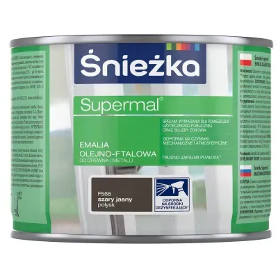 SUPERMAL® Emalia olejno-ftalowa stosowana jest do dekoracyjno-ochronnego malowania drewna, materiałów drewnopochodnych, tynków oraz elementów stalowych i żeliwnych użytkowanych wewnątrz i na zewnątrz pomieszczeń, takich jak: okna, drzwi, meble, ogrodzenia, lamperie itp. Polecana do stosowania w pomieszczeniach mieszkalnych, przeznaczonych na stały pobyt chorych w budynkach służby zdrowia oraz przeznaczonych na stały pobyt dzieci i młodzieży w budynkach oświaty, a także w pomieszczeniach przeznaczonych do przechowywania produktów żywnościowych (bez bezpośredniego kontaktu z żywnością).
- Emalia odporna na środki dezynfekujące*.
- Spełnia wymagania pomieszczeń użyteczności publicznej i służby zdrowia.
- Odporna na czynniki mechaniczne i atmosferyczne.
- Trwałe i żywe kolory.
- Doskonała wydajność i krycie.
- Trudno zapalna powłoka - klasa palności D-s1, d0.

*badania przeprowadzono na wybranych próbkach dezynfektantów