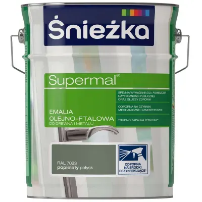 SUPERMAL® Emalia olejno-ftalowa stosowana jest do dekoracyjno-ochronnego malowania drewna, materiałów drewnopochodnych, tynków oraz elementów stalowych i żeliwnych użytkowanych wewnątrz i na zewnątrz pomieszczeń, takich jak: okna, drzwi, meble, ogrodzenia, lamperie itp. Polecana do stosowania w pomieszczeniach mieszkalnych, przeznaczonych na stały pobyt chorych w budynkach służby zdrowia oraz przeznaczonych na stały pobyt dzieci i młodzieży w budynkach oświaty, a także w pomieszczeniach przeznaczonych do przechowywania produktów żywnościowych (bez bezpośredniego kontaktu z żywnością).
- Emalia odporna na środki dezynfekujące*.
- Spełnia wymagania pomieszczeń użyteczności publicznej i służby zdrowia.
- Odporna na czynniki mechaniczne i atmosferyczne.
- Trwałe i żywe kolory.
- Doskonała wydajność i krycie.
- Trudno zapalna powłoka - klasa palności D-s1, d0.

*badania przeprowadzono na wybranych próbkach dezynfektantów