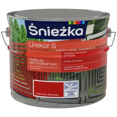 - zabezpiecza przez korozją
- szybko wysycha
- doskonale przyczepna do podłoży

Podkładowa farba antykorozyjna Urekor S jest zawiesiną pigmentów i wypełniaczy w roztworze żywicy ftalowej w mieszaninie rozpuszczalników organicznych z dodatkiem środków uszlachetniających i pomocniczych. Daje szybkoschnące, matowe, elastyczne powłoki doskonale przyczepne do podłoża, o stosownej do przeznaczenia twardości. Stosuje go się do gruntowania elementów konstrukcji stalowych i żeliwnych użytkowanych wewnątrz i na zewnątrz pomieszczeń, celem zabezpieczenia ich przed korozją. Zaleca się stosować go jako podkład pod następujące farby i emalie nawierzchniowe: ftalowe, ftalowe modyfikowane i  nitrocelulozowe.