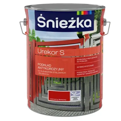 - zabezpiecza przez korozją
- szybko wysycha
- doskonale przyczepna do podłoży

Podkładowa farba antykorozyjna Urekor S jest zawiesiną pigmentów i wypełniaczy w roztworze żywicy ftalowej w mieszaninie rozpuszczalników organicznych z dodatkiem środków uszlachetniających i pomocniczych. Daje szybkoschnące, matowe, elastyczne powłoki doskonale przyczepne do podłoża, o stosownej do przeznaczenia twardości. Stosuje go się do gruntowania elementów konstrukcji stalowych i żeliwnych użytkowanych wewnątrz i na zewnątrz pomieszczeń, celem zabezpieczenia ich przed korozją. Zaleca się stosować go jako podkład pod następujące farby i emalie nawierzchniowe: ftalowe, ftalowe modyfikowane i  nitrocelulozowe.