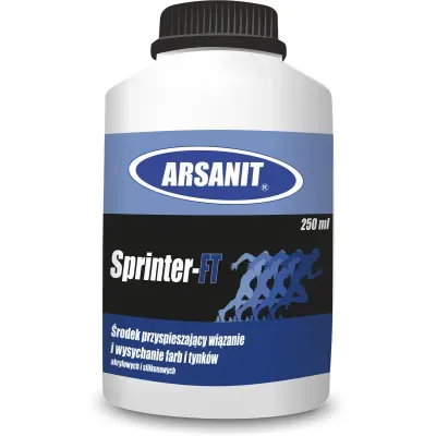 Sprinter-FT pozwala na wykonywanie wypraw tynkarskich i powłok malarskich w warunkach niskich temperatur: powyżej 0oC do +10oC oraz podwyższonej wilgotności powietrza do 80%. Dodatek zimowy Sprinter-FT do farb i tynków polecany jest do prac ociepleniowych z wykorzystaniem wypraw tynkarskich wchodzących w skład systemu ARSANIT THERMA+ (wyjątkiem są wyroby na bazie silikatu).