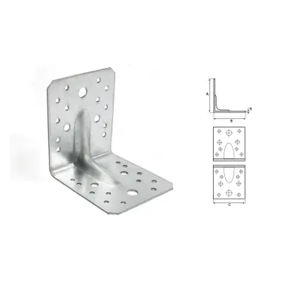 Kątownik przetłaczany wzmocniony:
- blacha ze stali niskowęglowej ocynkowana
- do konstrukcji drewnianych