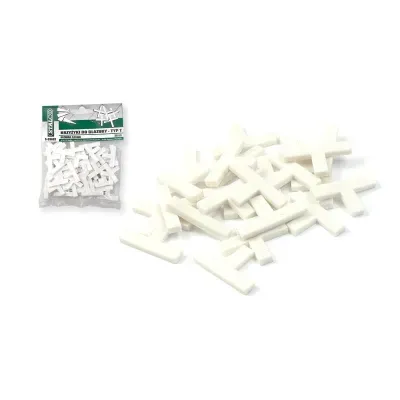 Krzyżyki do glazury - typ T:
- wykonane z tworzywa sztucznego
- pakowane w opakowania na zawieszkach typu euro