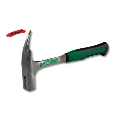 Młotek ciesielski:
- główka wyposażona w magnes
- główka i trzon wykonane z jednego kawałka metalu
- antypoślizgowa, bimateriałowa rękojeść