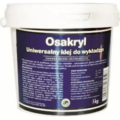 Jednoskładnikowy klej niezawierający rozpuszczalników organicznych, przeznaczony do prac wykończeniowych w budownictwie, przede wszystkim do przyklejania wykładzin podłogowych na różnych typach chłonnych podłoży.