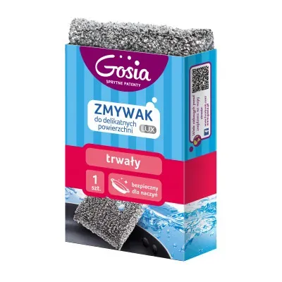 - Trwały
- Bezpieczny dla naczyń - nie rysuje
- 1 szt.

Zmywak do delikatnych powierzchni LUX jest idealny do mycia:ceramicznych i stalowych patelni i garnków, naczyń z powłoką nieprzywieralną, szkła i porcelany.