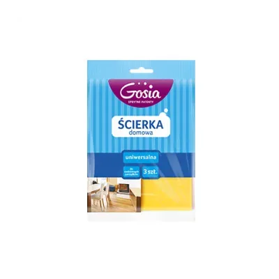 - uniwersalna
- bardzo chłonna
- do codziennych porządków
- 3 szt.
- 34 x 38 cm

Ścierka idealnie nadaje się do wycierania blatu kuchennego, mebli, podłogi. Jest bardzo chłonna,
dzięki dużej zawartości wiskozy. Skutecznie ściera kurz, można używać jej zarówno na sucho, jak i na mokro. Nadaje się do wielokrotnego użytku.