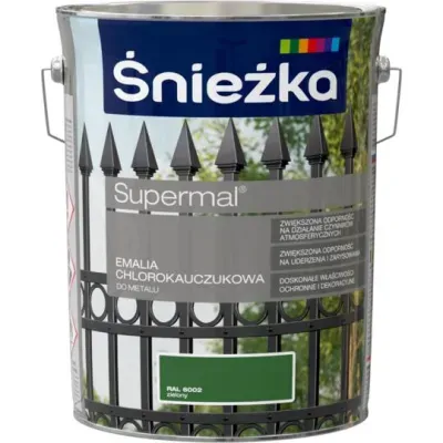 SUPERMAL® Emalia chlorokauczukowa zalecana jest do dekoracyjno-ochronnego malowania elementów stalowych i żeliwnych eksploatowanych na zewnątrz pomieszczeń, szczególnie narażonych na działanie czynników atmosferycznych takich jak: konstrukcje budowlane,  ogrodzenia,  balustrady, urządzenia mechaniczne  itp. Może być stosowana także do dekoracyjnego malowania podłoży betonowych i tynków cementowo-wapiennych nie narażonych na ścieranie.
- Zwiększona odporność na działanie czynników atmosferycznych.
- Zwiększona odporność na uderzenia i zarysowania.
- Doskonałe właściwości ochronne i dekoracyjne.