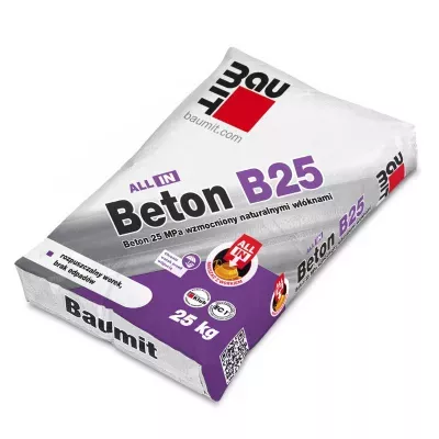 Beton B25 All In 30kg zbrojony naturalnymi włóknami C20/25 Baumit