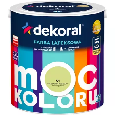 Farba Dekoral Moc Koloru groszkowy pastelowy 2,5l