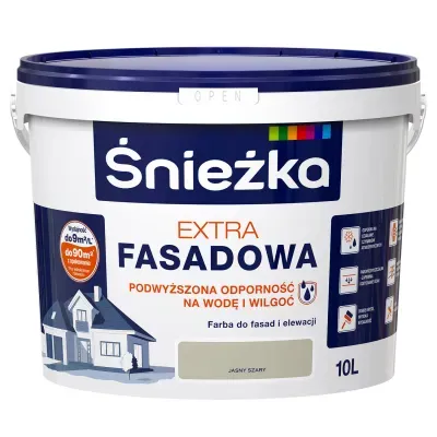 Farba elewacyjna akrylowa Extra Fasadowa 10l jasny szary Śnieżka
