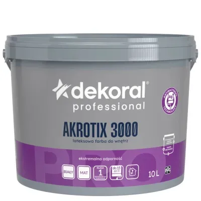 Farba wewnętrzna biała Akrotix 3000 Ag+ 10l lateksowa Dekoral Professional