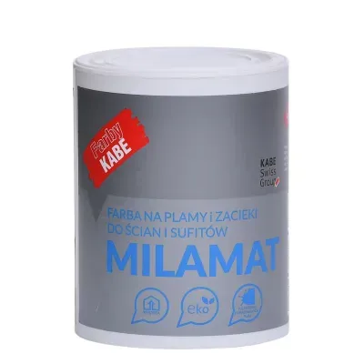 Farba wewnętrzna na plamy i zacieki Milamat 1l biała Kabe
