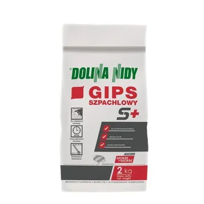 Oryginalne opakowanie: Gips szpachlowy S+ 2kg Dolina Nidy