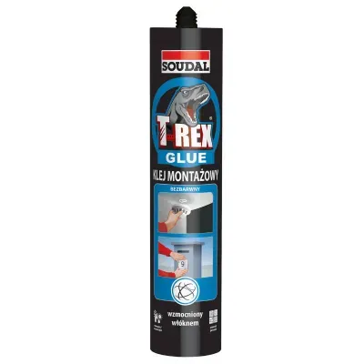 Klej montażowy T-Rex bezbarwny wodny 290ml Soudal
