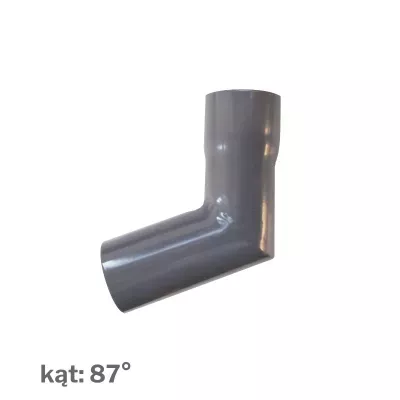 Kolanko rury spustowej R50 87° śr.40mm RAL7037 szary Renoplast